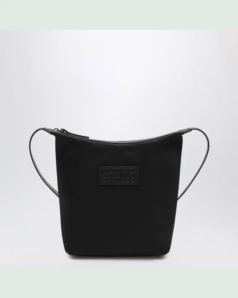 Maison Margiela Numeric Vertical Umhängetasche aus schwarzem Nylon Black