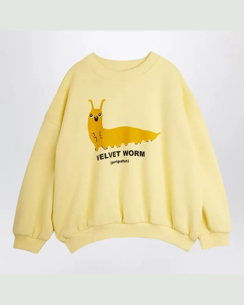 Mini Rodini Gelbes Sweatshirt mit Rundhalsausschnitt aus Baumwolle Yellow