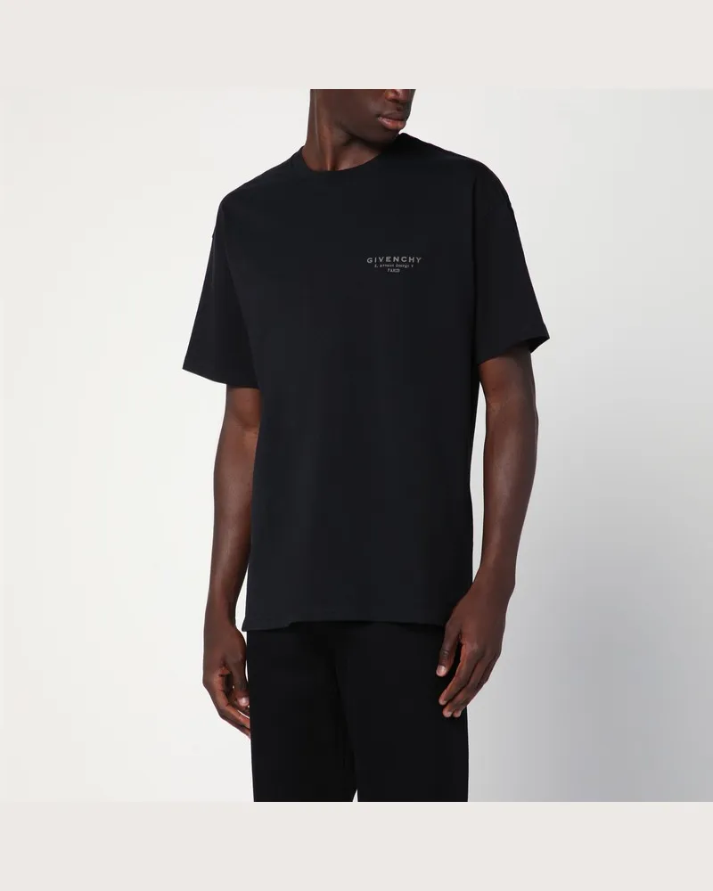 Givenchy Schwarzes Baumwoll-T-Shirt mit Logo Schwarz