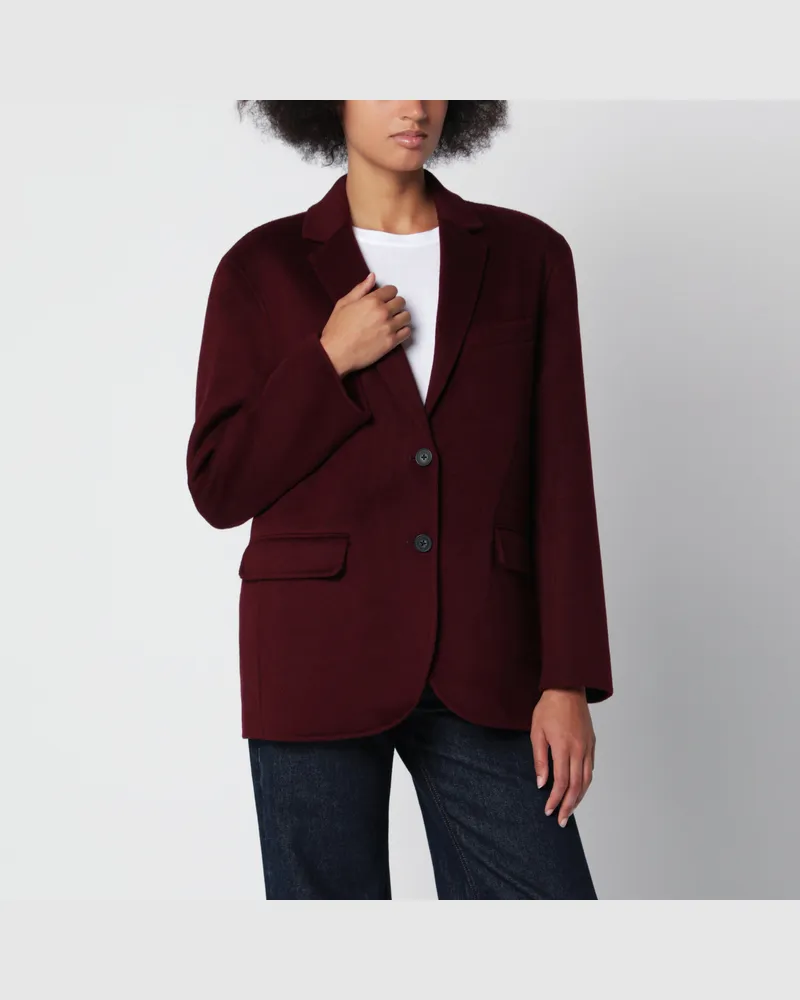 Anine Bing Burgundy Quinn blazer in wool and cashmere blend Burgundy