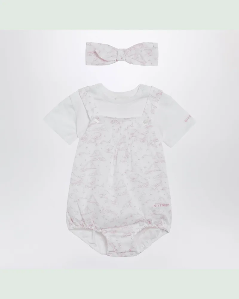 Givenchy Weiß/Rosa Strampler aus Baumwolle mit Stirnband White