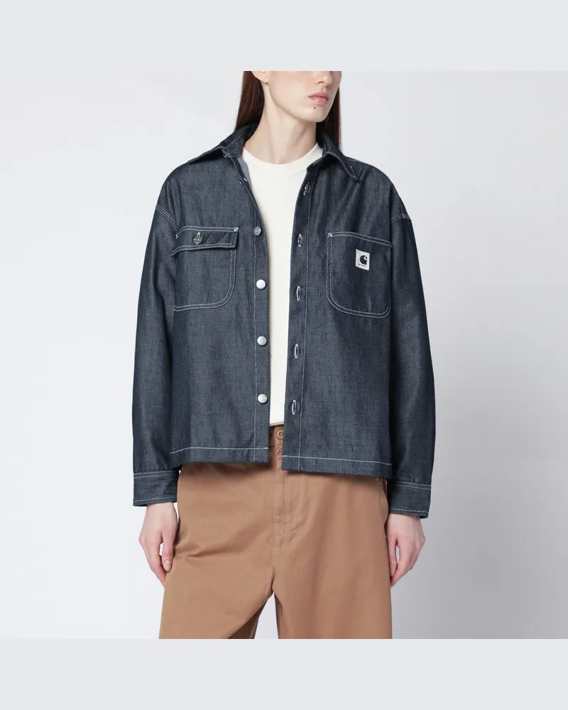 Carhartt WIP Louis Hemdjacke aus blauem Denim Blue