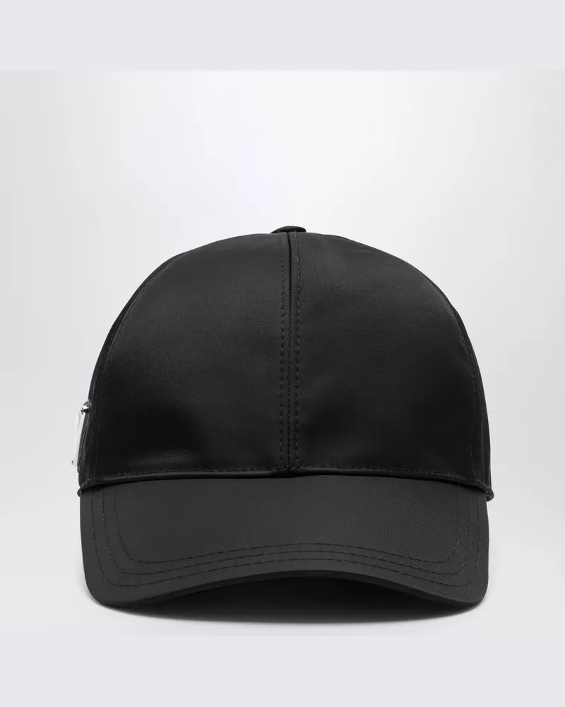 Prada Schwarze Baseballkappe aus Re-Nylon Black
