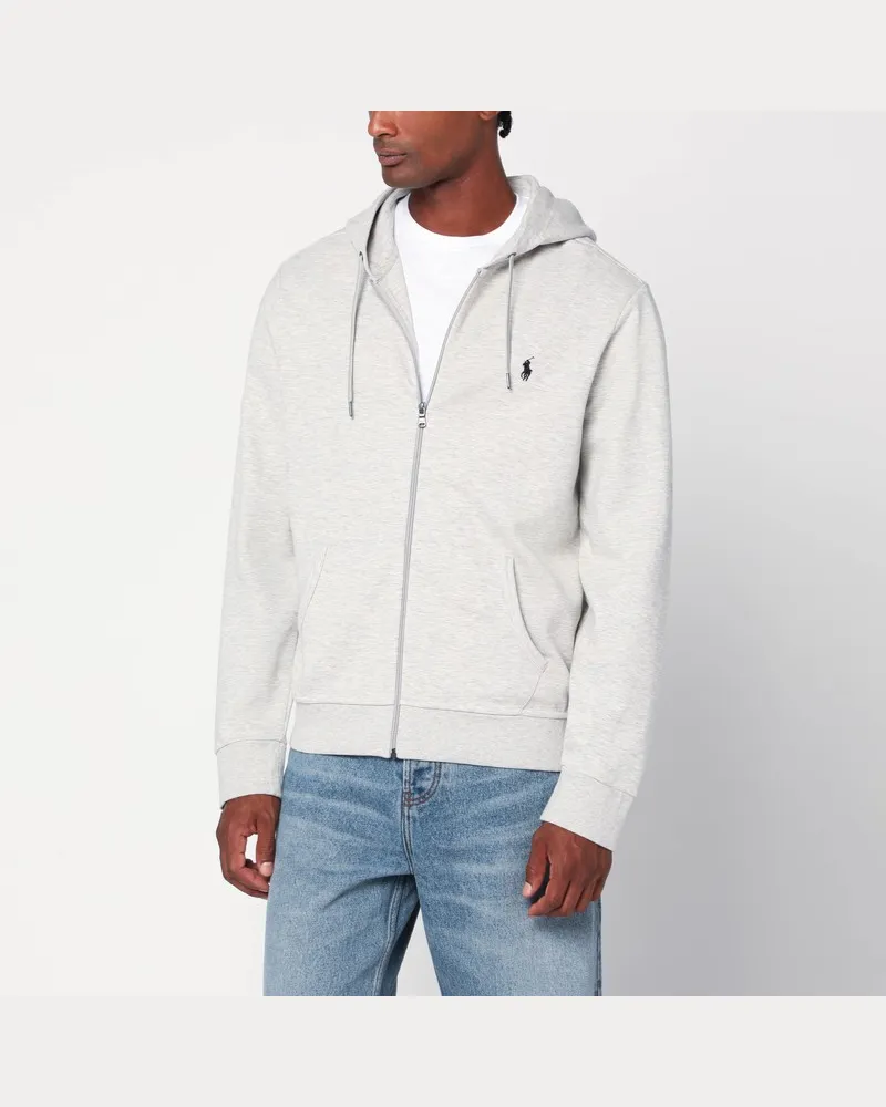 Ralph Lauren Graues Sweatshirt mit Reißverschluss aus Baumwollmischung Weiß