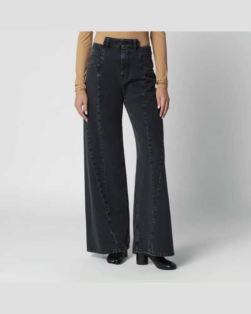 Maison Margiela Weite Cut-out-Jeans aus Baumwolldenim in Schwarz Black