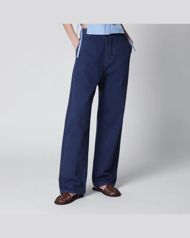 Miu Miu Hose in Tintenfarbe aus Gabardine Blue
