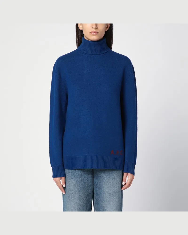 A.P.C. Blauer Rollkragenpullover aus Wolle Blau