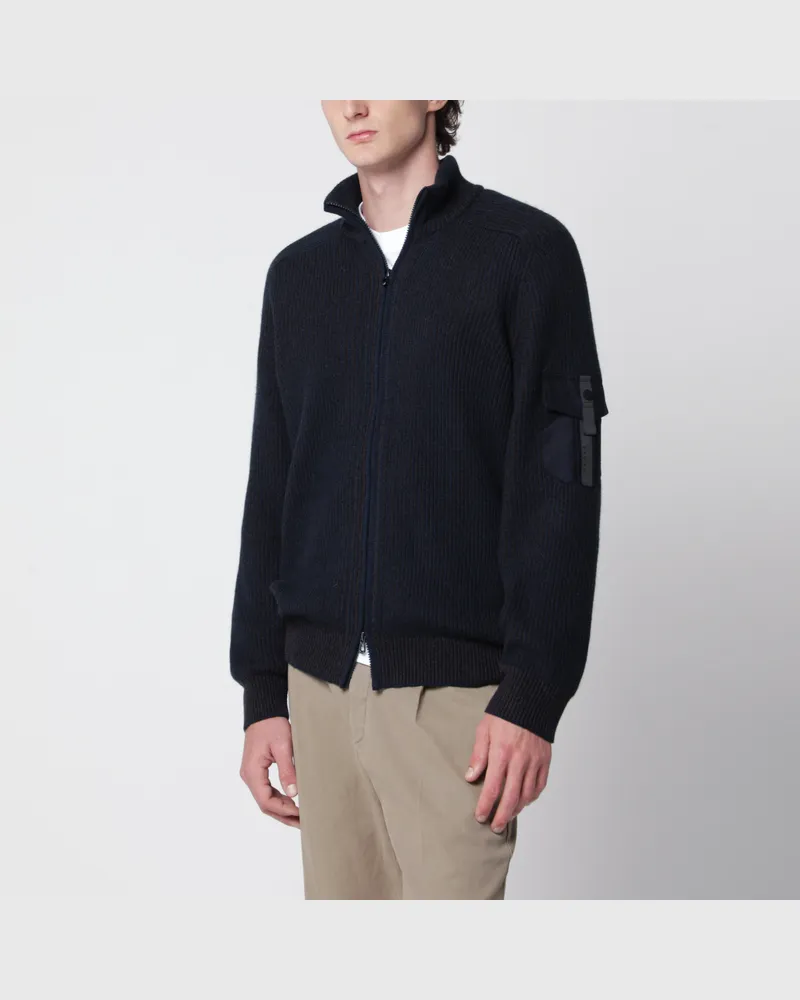 SEASE Dunkelblaues Dinghy Full Zip Sweatshirt aus Kaschmir Blue
