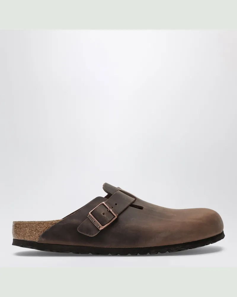Birkenstock Boston Clogs aus geöltem Leder in Habana von Brown