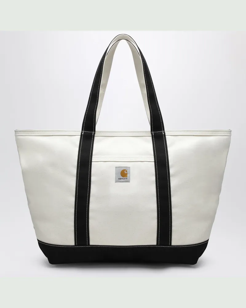Carhartt WIP Tote-Bag Canvas Beach Tote aus Canvas in Natur/Schwarz White