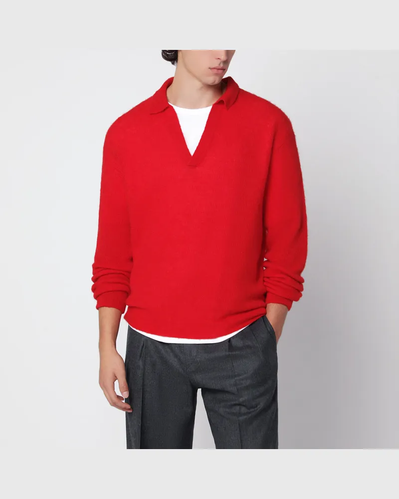 AURALEE Roter Pullover aus Alpakamischung Red
