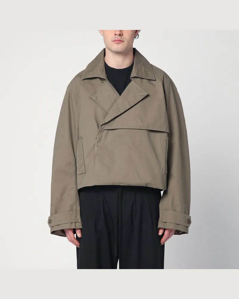 Entire Studios Kaki-farbene Cropped-Jacke aus Baumwolle Grün