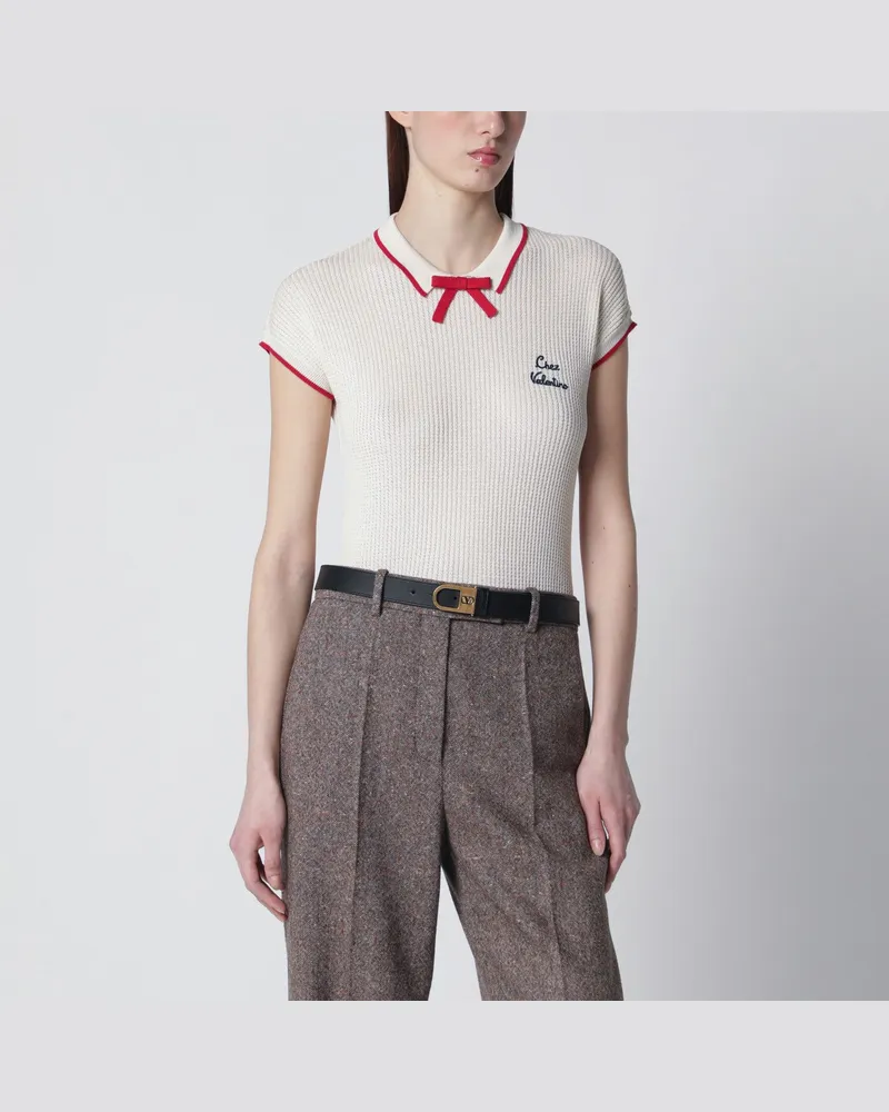 Valentino Garavani Chez  Baumwolltop Beige