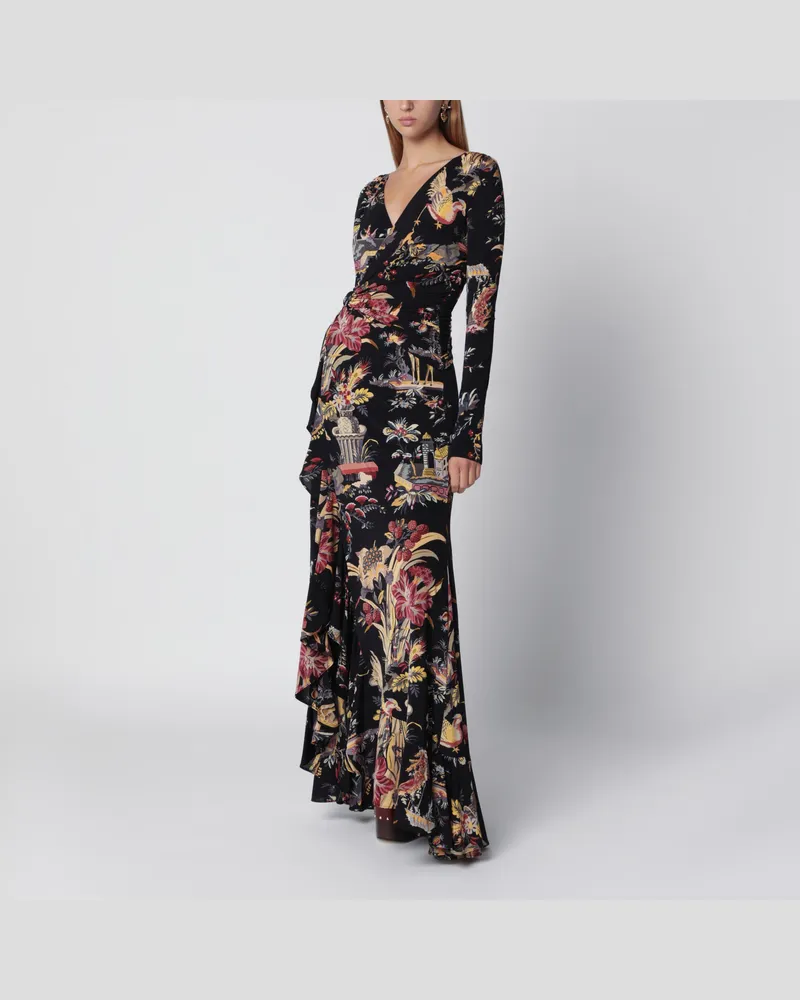 Etro Bedrucktes Wickel-Maxikleid aus Jersey Multicolor