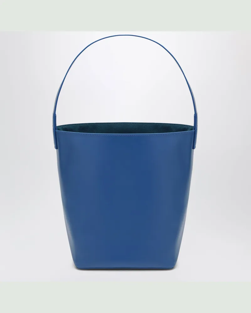 AURALEE S blaue Schultertasche aus Rindsleder Blue