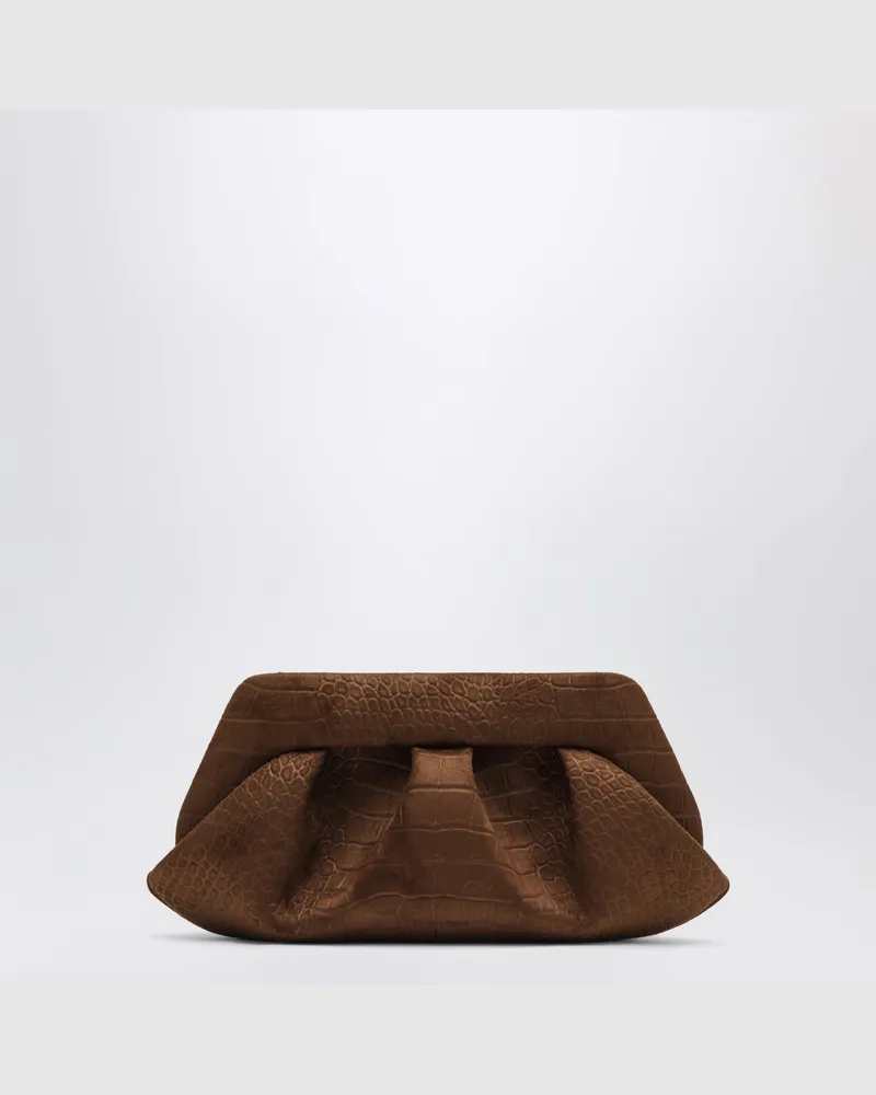 THEMOIRÈ Braune Bios Baguette Tasche in Krokodiloptik Brown