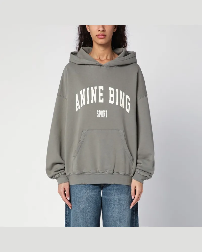 Anine Bing Olivgrüner Hoodie mit Logodruck Grün