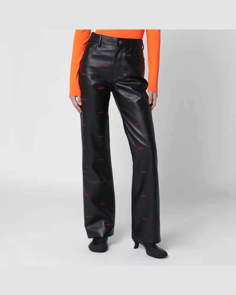 Loewe Schwarze Lammlederhose Black