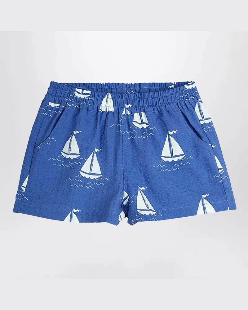 Mini Rodini Blaue Shorts mit Segelbooten Blau