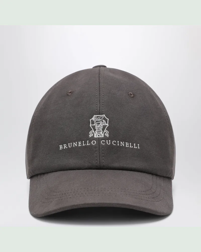 Brunello Cucinelli Baseballkappe aus brauner Baumwolle Brown
