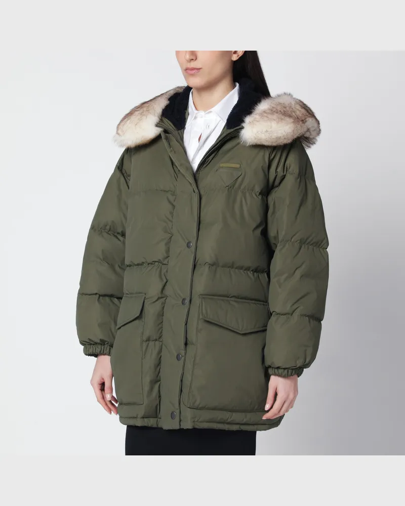 Prada Steppjacke aus Re-Nylon in Militärgrün 