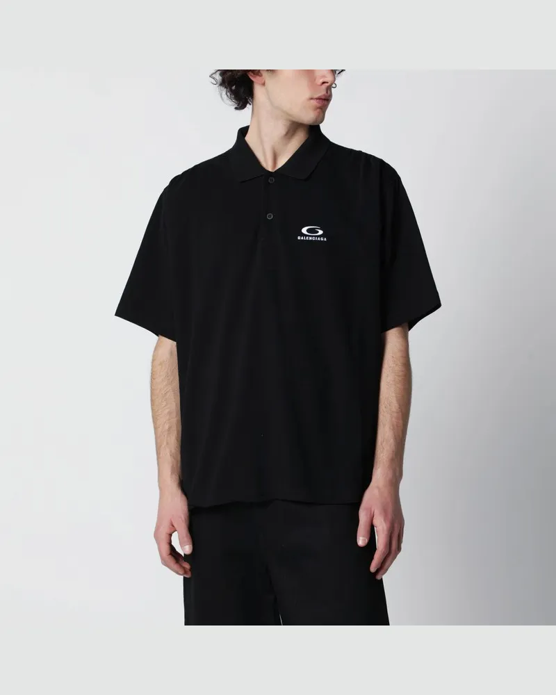 Balenciaga Schwarzes Laurel Classic Regular Poloshirt Schwarz