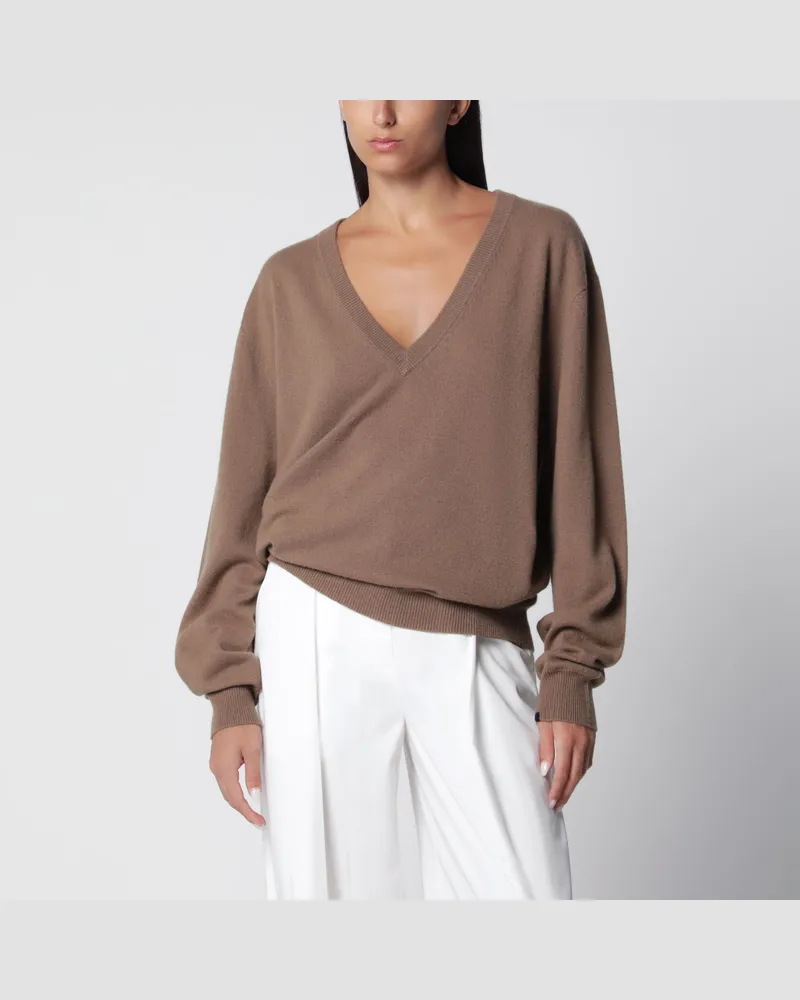 extreme cashmere Ben Pullover Chai aus Kaschmir Beige