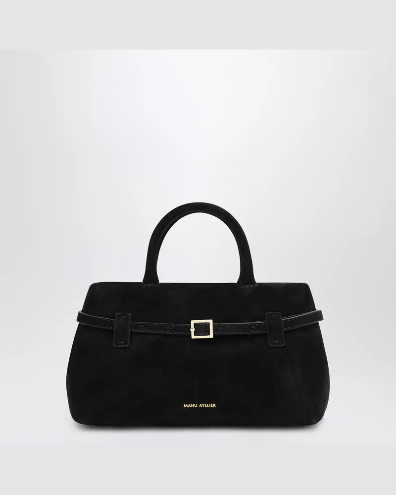 Manu Atelier Le Cambon 25 schwarze Wildledertasche Black