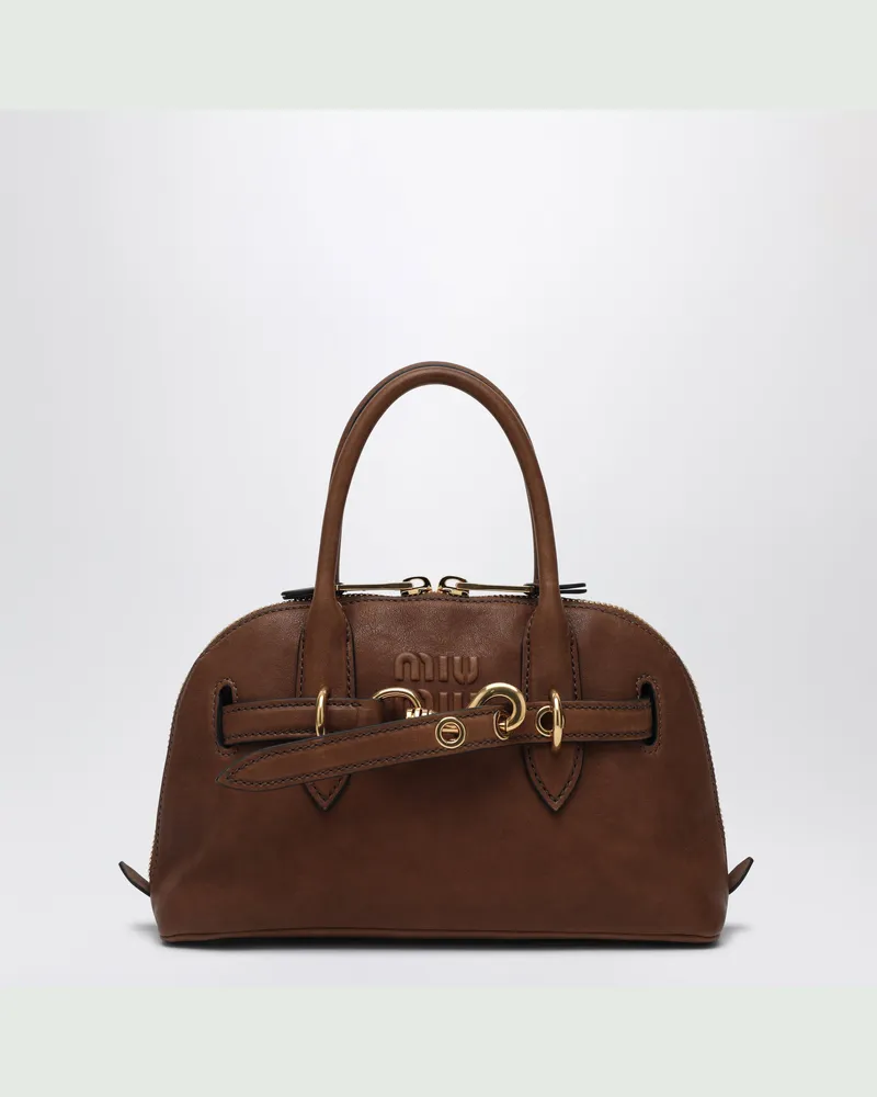 Miu Miu Kleine Aventure Tasche aus Nappaleder in Rovere Brown