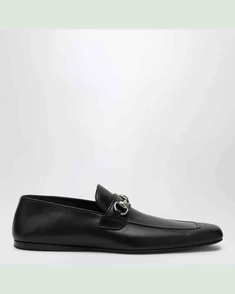 Gucci Schwarzer Ledermokassin mit Pferdegebiss Black