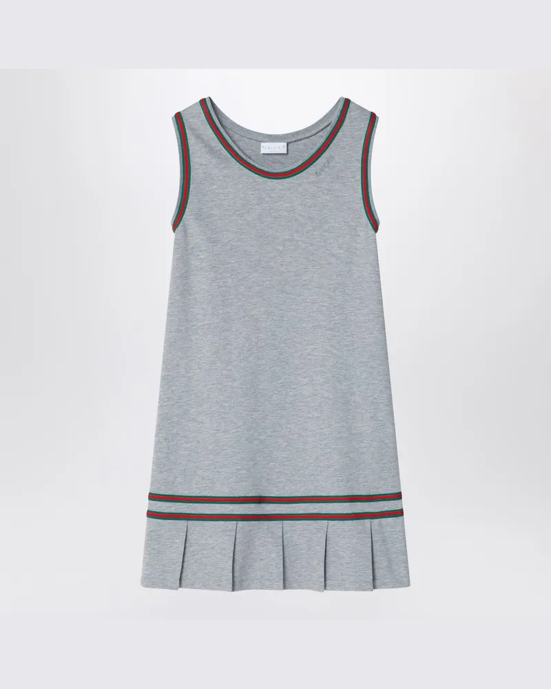 Gucci Graues Kleid mit Web-Band Grau