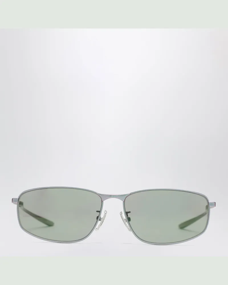 Balenciaga Rechteckige Sonnenbrille Pink Metallic Green