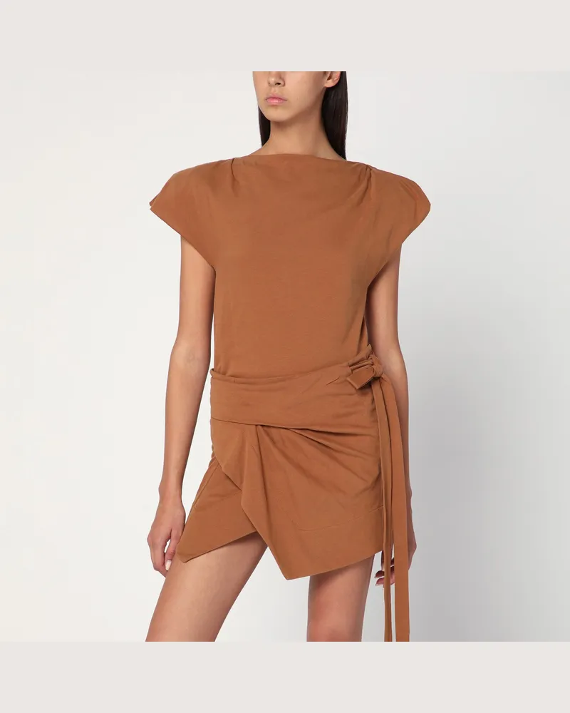 Isabel Marant Asymmetrisches Sebani-T-Shirt in Karamellfarbe Brown