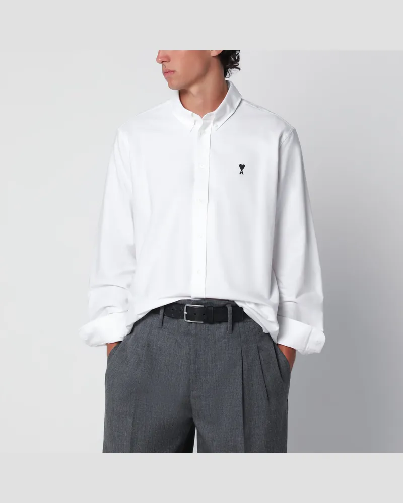 AMI Paris Weißes Ami de Coeur Hemd aus Baumwolle White