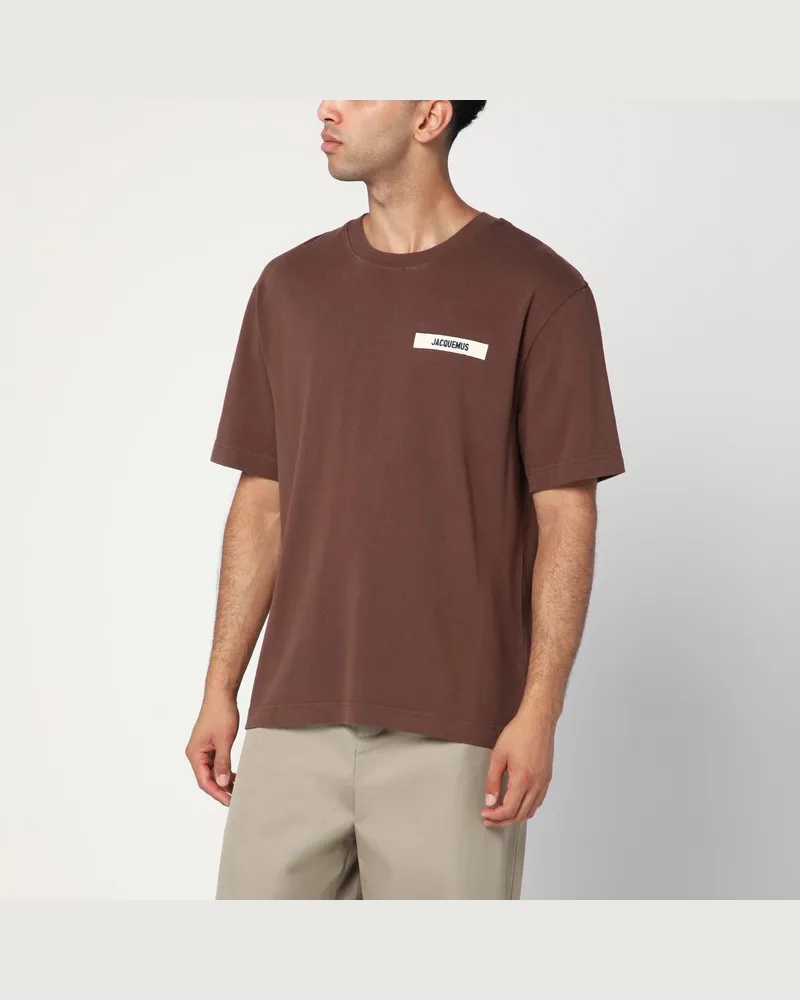Jacquemus Braunes T-Shirt mit Rundhalsausschnitt aus Baumwolle Braun