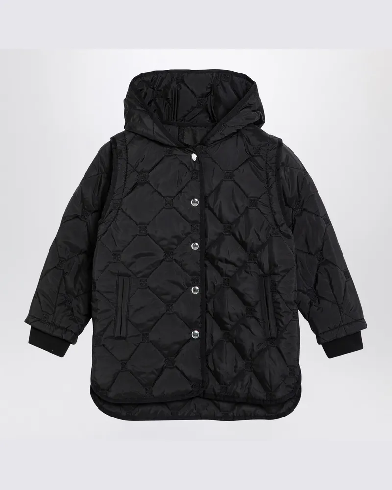 Givenchy Schwarzer gesteppter Parka mit abnehmbaren Ärmeln Black