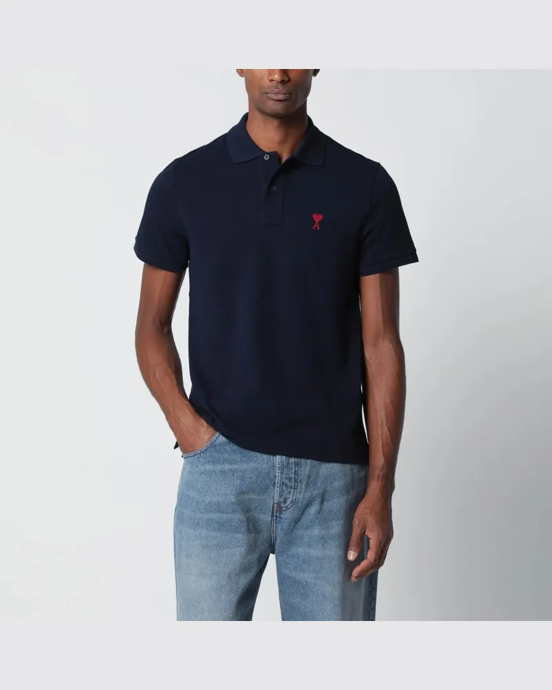 AMI Paris Polo Ami De Coeur mitternachtsblau Blau