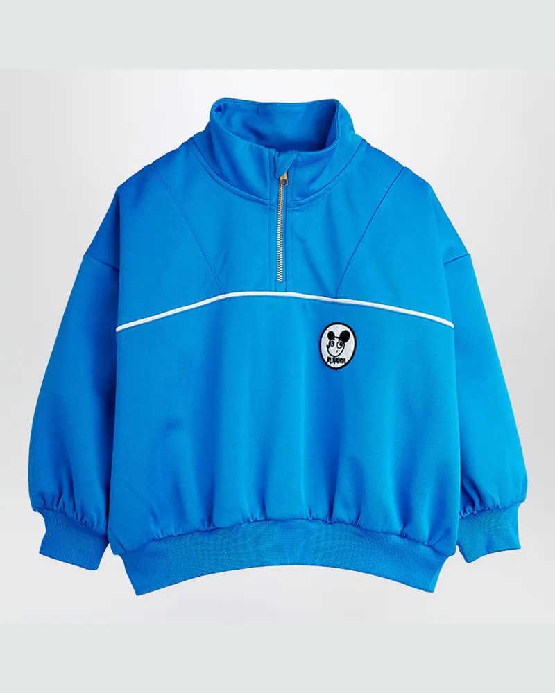 Mini Rodini Blaues Ritzratz-Halbzip-Sweatshirt 