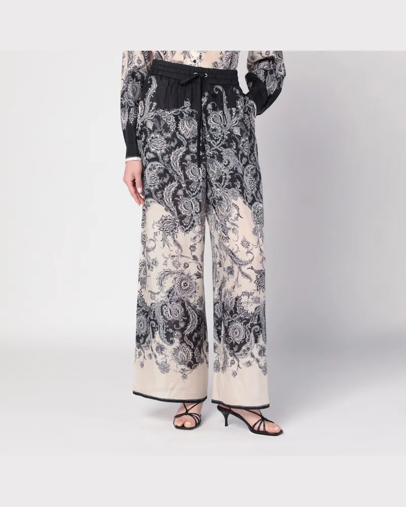 Zimmermann Cremefarbene Rhiannon-Hose mit Fantasiemuster Mehrfarbig
