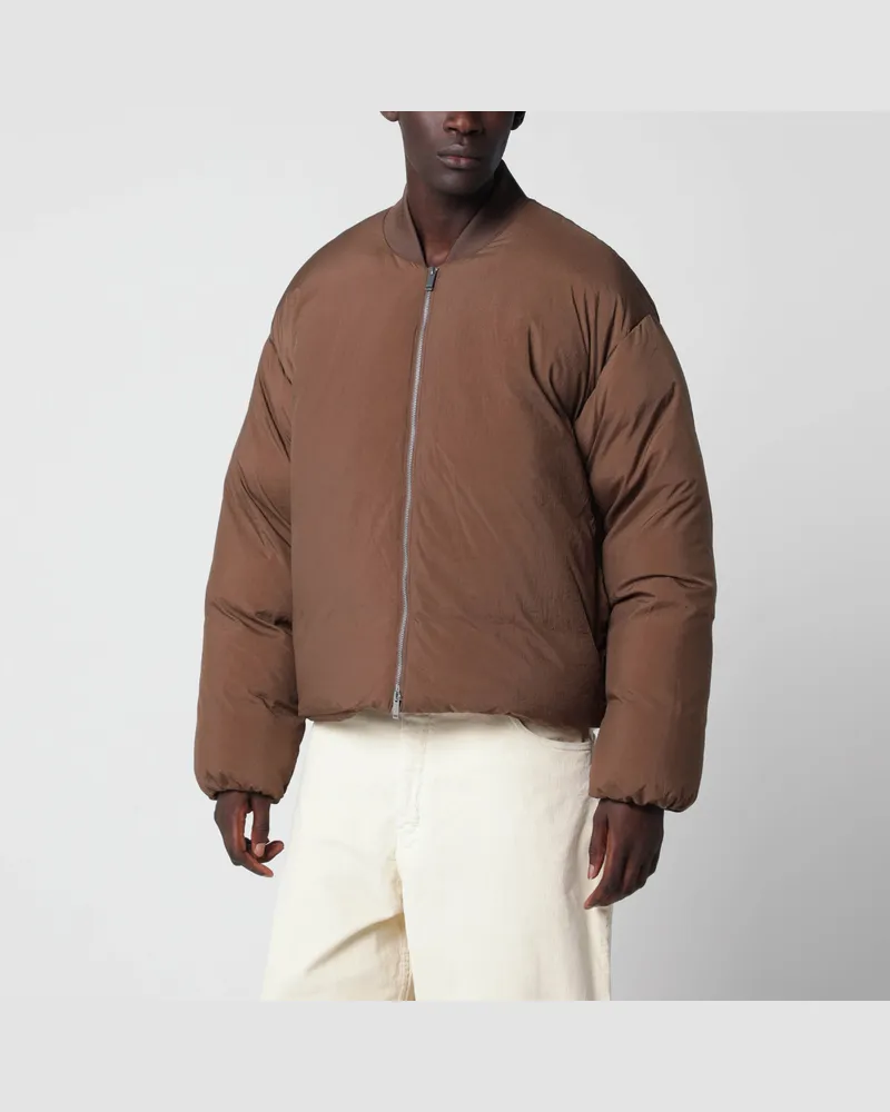 Studio Nicholson Frye Bark Nylon Bomberjacke Brown