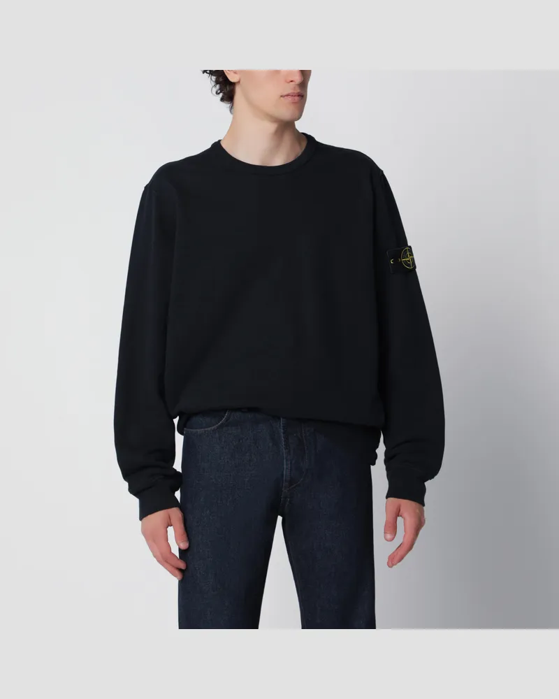 Stone Island Marineblaues Sweatshirt mit Rundhalsausschnitt aus Baumwolle Blue