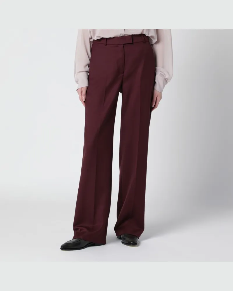 FRANKIE Shop Lenora Hose in Burgunder aus Wollmischung Burgunderrot