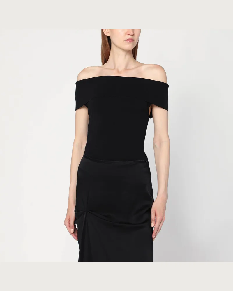 Anine Bing Schwarzes Top aus Viskosemischung 