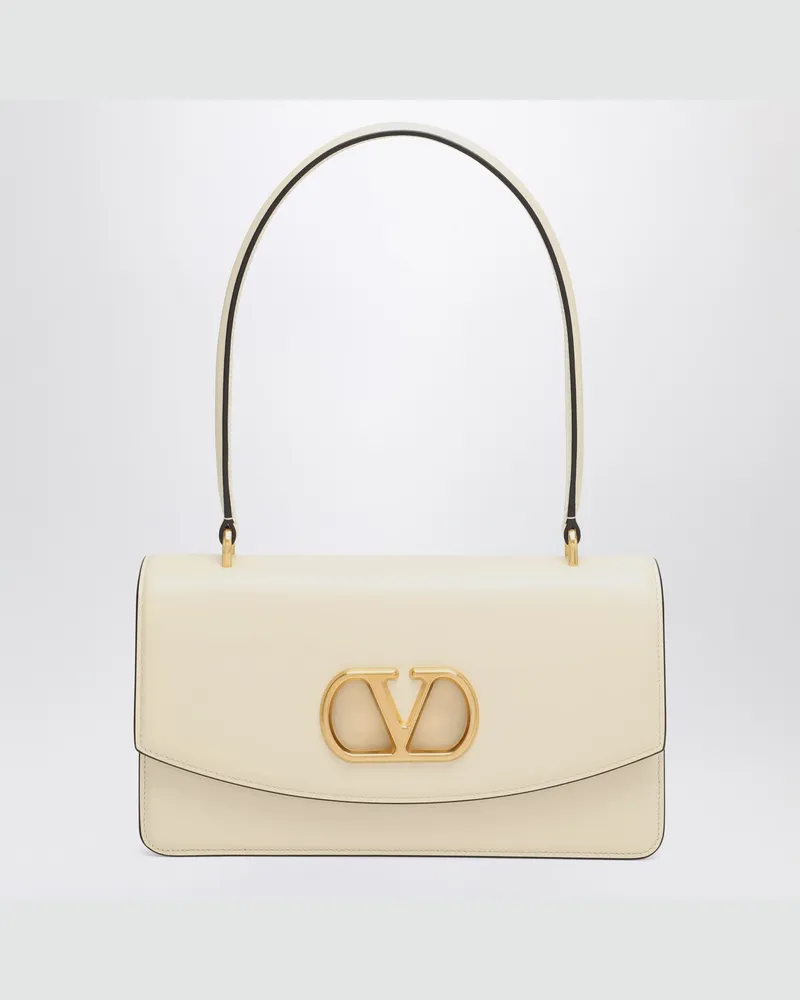 Valentino Garavani Vain Tasche aus glänzendem Kalbsleder in Butterweiß White