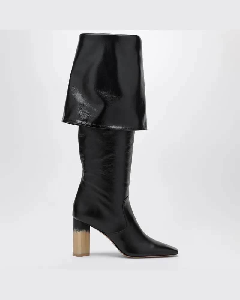 Chloé Hoher Stiefel Georgia mit Absatz Schwarz