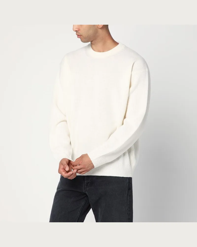 Roberto Collina Weißer Pullover aus Wolle und Kaschmir Weiß