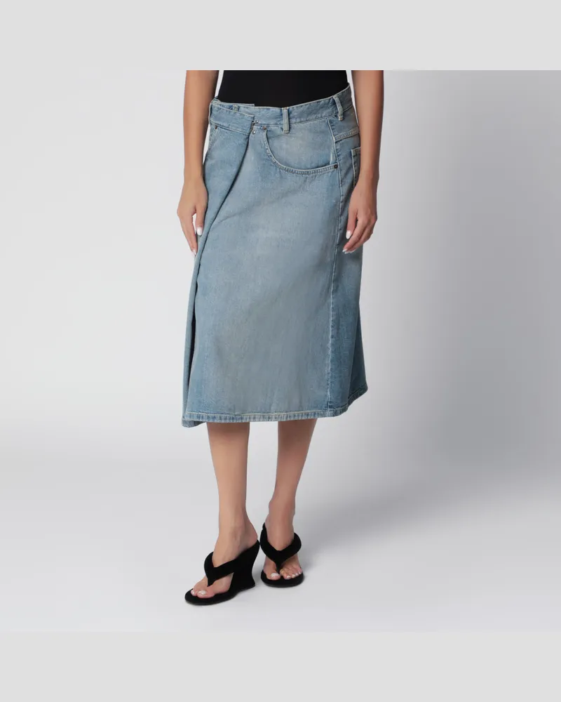 Maison Margiela Midi-Wickelrock in Blau aus Denim Light