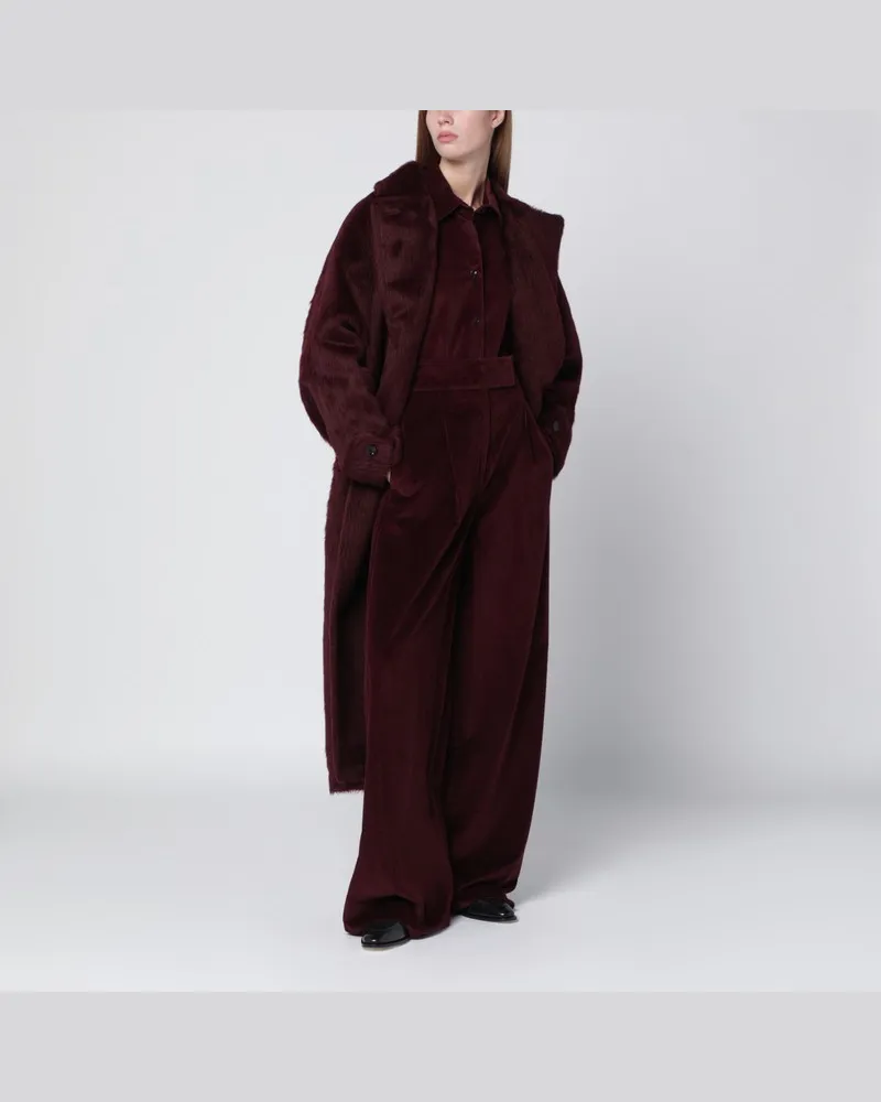 Max Mara Kirschroter Mantel aus Alpaka und Wolle Burgunderrot