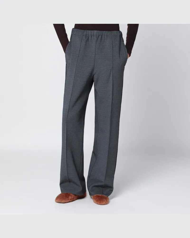 Miu Miu Anthrazitfarbene Hose aus Punto-Stoff-Strick Grey
