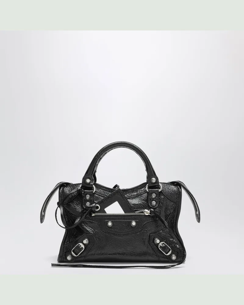 Balenciaga Le City Mini Tasche aus schwarzem Lammleder Black